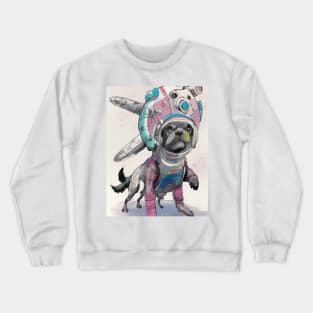 Space dog in a suit Crewneck Sweatshirt